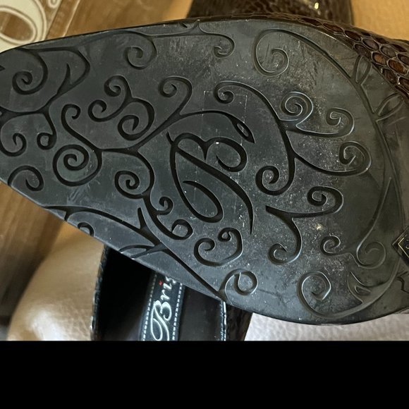 Brighton Rhyme  Pewter Faux Snakeskin Mules  SZ 7.5M   Made in Italy   NWT - Picture 6 of 7